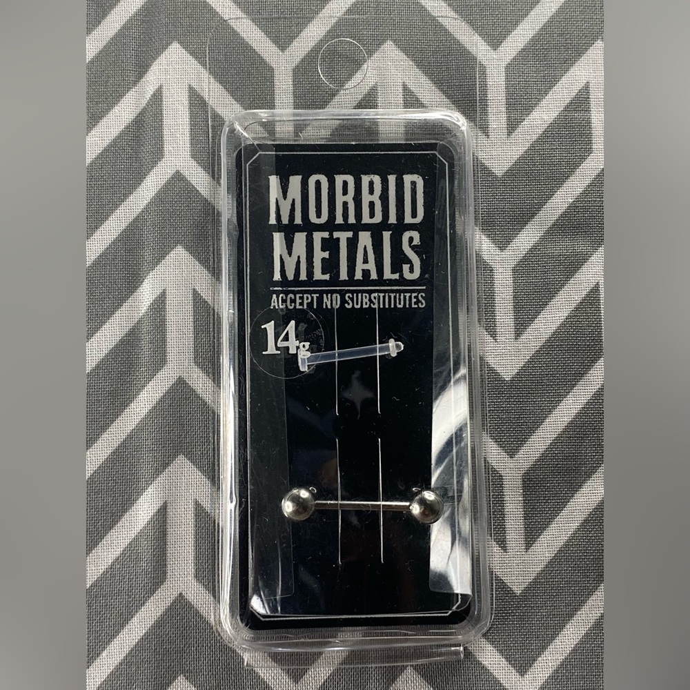 Morbid Metals - Tongue Surgical Steel Basic w/Retainer - 14g